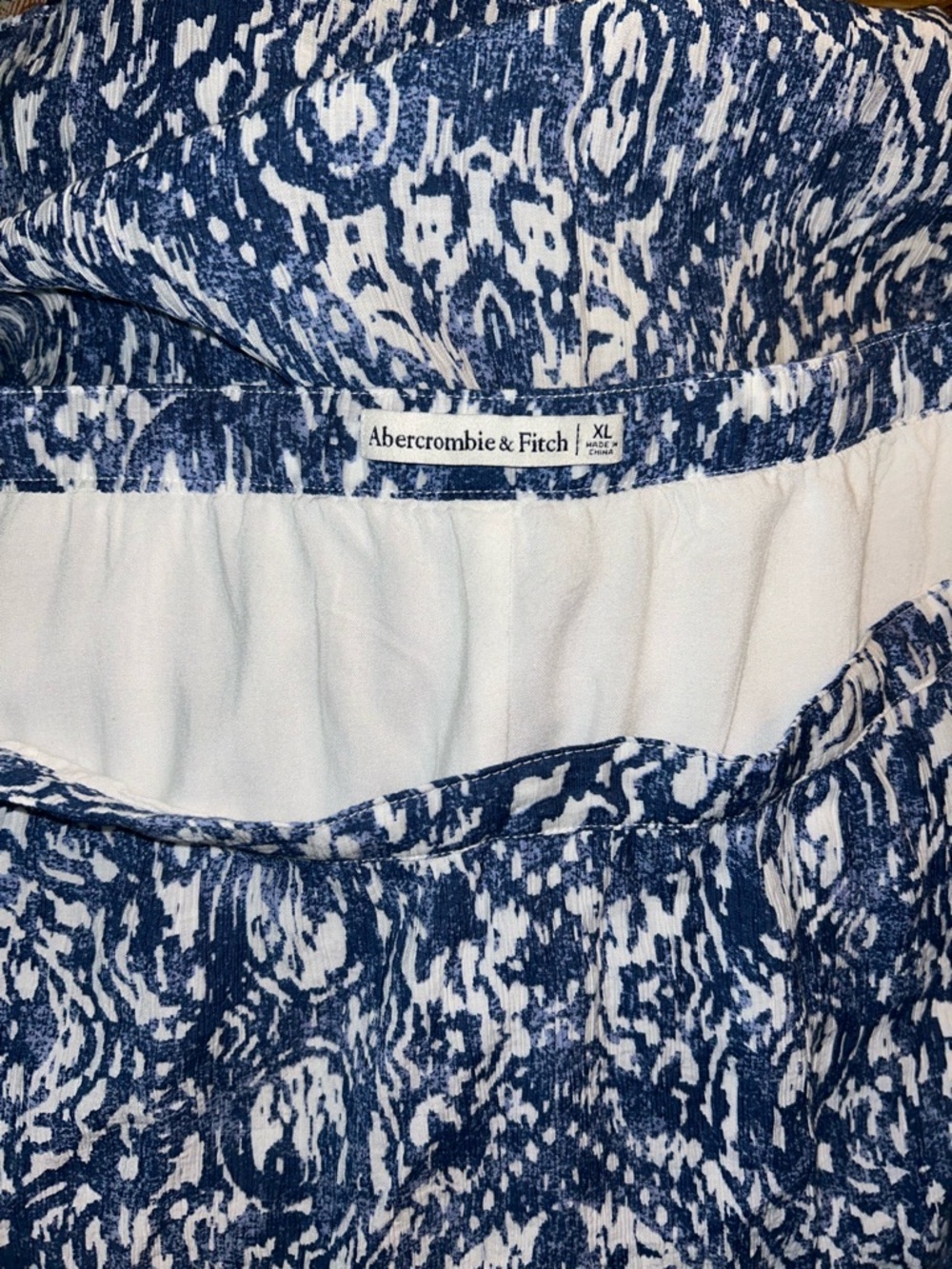 Abercrombie & Fitch XL Tiered Maxi Skirt Indigo Ikat Festival Boho Peasant - Picture 5 of 5